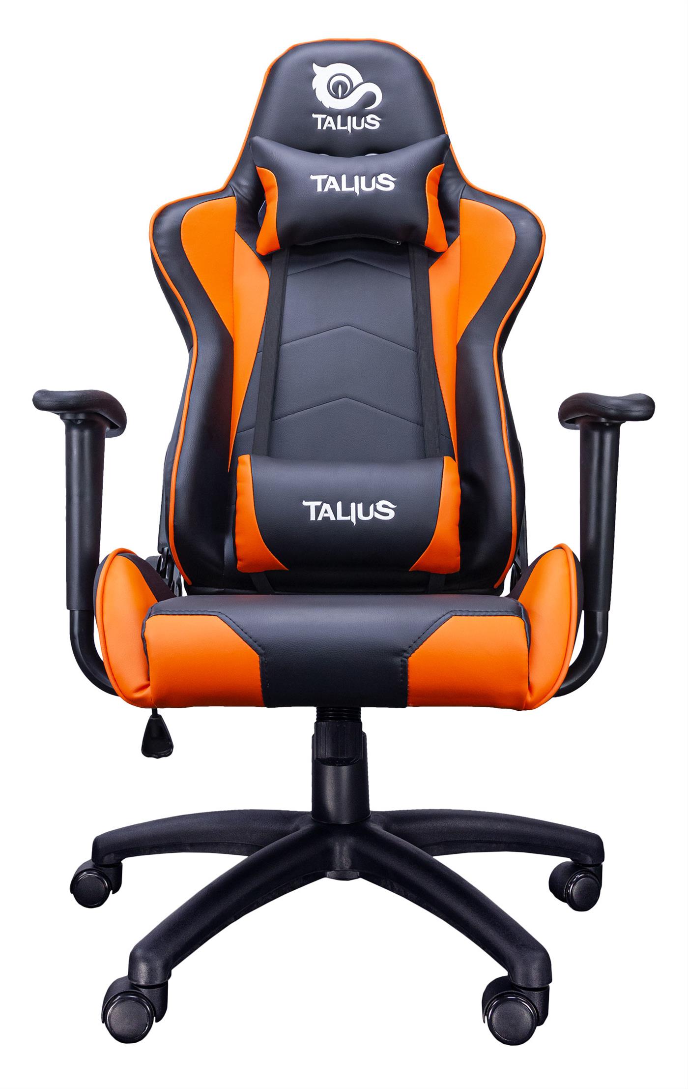 Silla Gamer Talius Gecko V2 Negra Y Naranja Brazos Fijos